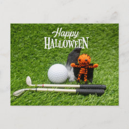 Golf Halloween Day med golf boll-pumpspöke   Vykort