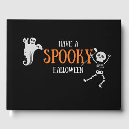 Golf Halloween med Skeleton golfer spooky Golf Gästböcker