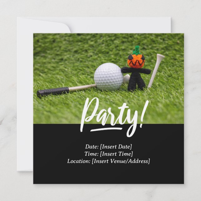 Golf Halloween Tema för golfer Inbjudningar (Framsida)