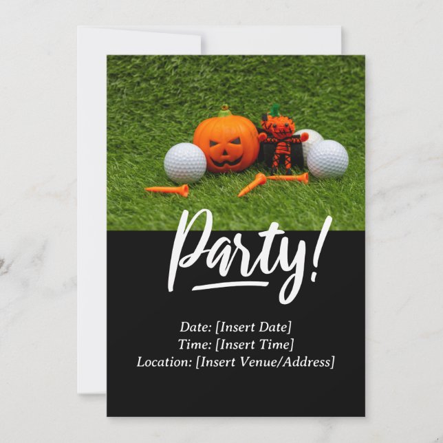 Golf Halloween Tema för golfer Inbjudningar (Framsida)