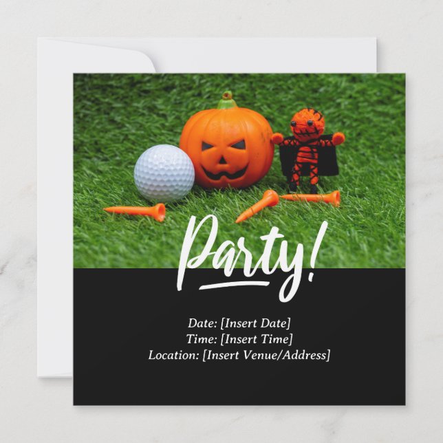 Golf Halloween Tema för golfer Inbjudningar (Framsida)