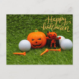 Golf Halloween till golfer med golf boll Halloween Vykort
