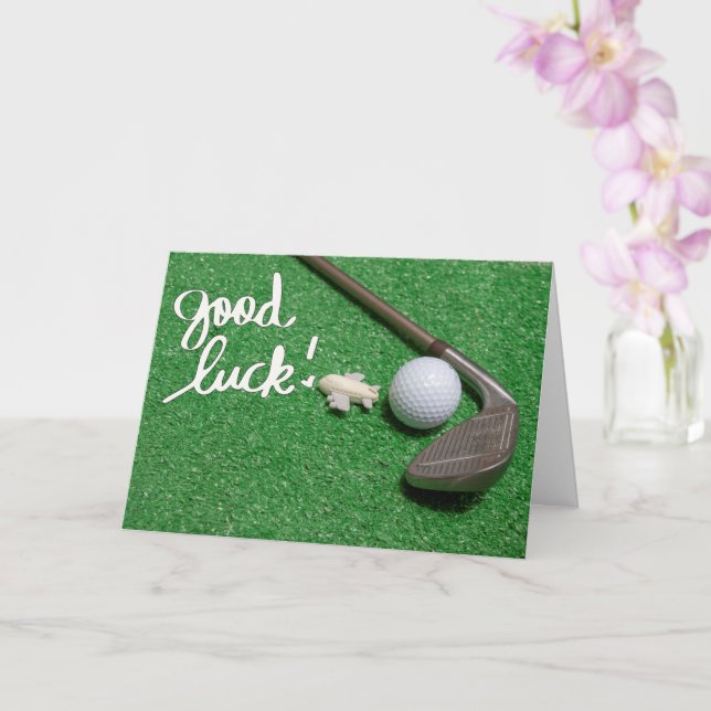 Golf hälsning golf boll lycka till bra resa kort (Orkide)
