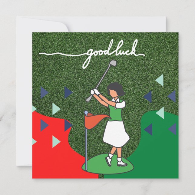 Golf hälsning golf boll lycka till för dam golfer (Framsida)
