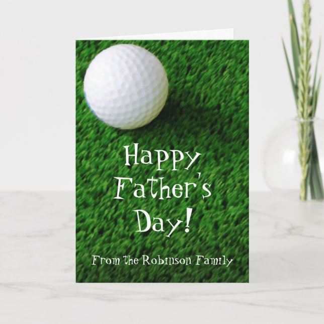 Golf-hälsningskort för lycklig Fars dag Kort (Framsida)