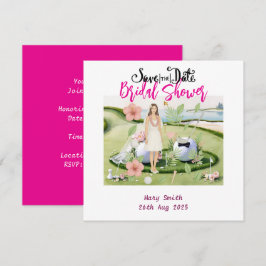 Golf Hawaiaans getinte Bröllopsdusch Bachelorette Spara Datumet