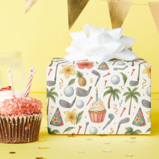 Golf Hawaii Tema för Hawaiian Golfer Party Presentpapper (Födelsedagsfest)