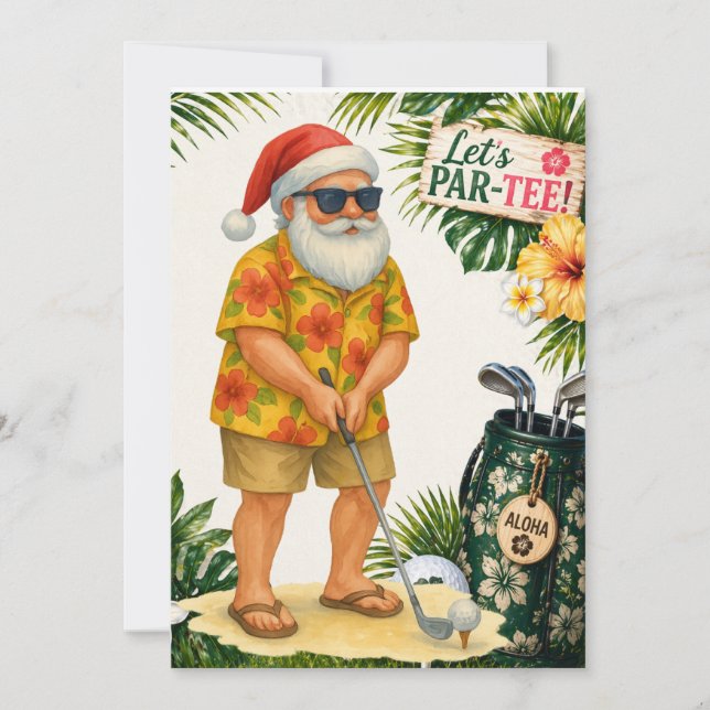 Golf Hawaii tema julfest Inbjudningar (Framsida)