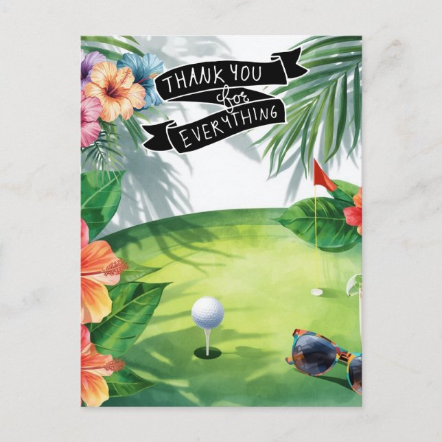 Golf Hawaii tema Platt Tacksamhetskort Vykort (Framsida)