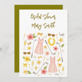 Golf Hawaiian Tema Bröllop för golfer Älskare Inbjudningar