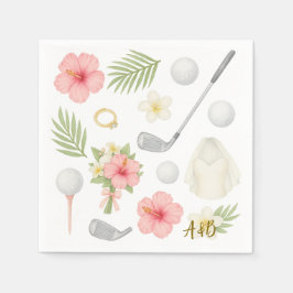 Golf Hawaiian Tema Bröllop för golfer Pappersservett