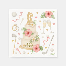 Golf Hawaiian Tema Bröllop för golfer Pappersservett