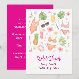 Golf Hawaiian themed Möhippa Bachelorette Inbjudningar
