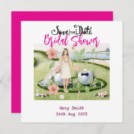 Golf Hawaiian themed Möhippa Bachelorette Spara Datumet