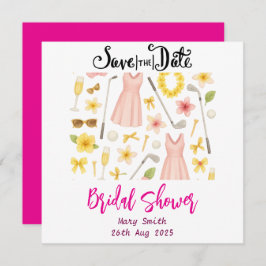 Golf hawaiianskt bröllopsdusch för bruden Bachelor Spara Datumet