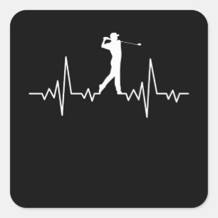 GOLF HEARTBEAT Golfkläder Kvinnor Manar Kids Fyrkantigt Klistermärke