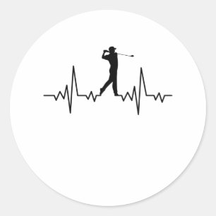 GOLF HEARTBEAT Golfkläder Kvinnor Manar Kids Runt Klistermärke