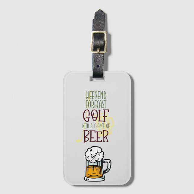 Golf helg med boll och öl  bagagebricka (Framsida vertikal)