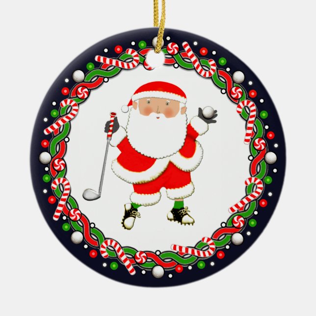 Golf Helgdag Gift Ceramic Ornament (Framsidan)