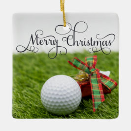Golf-Helgdag med golf boll för golfer Julgransprydnad Keramik
