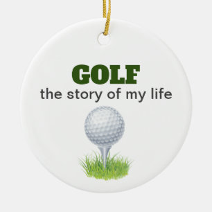 Golf historien om mitt liv, roligt keramiskt prydn julgransprydnad keramik