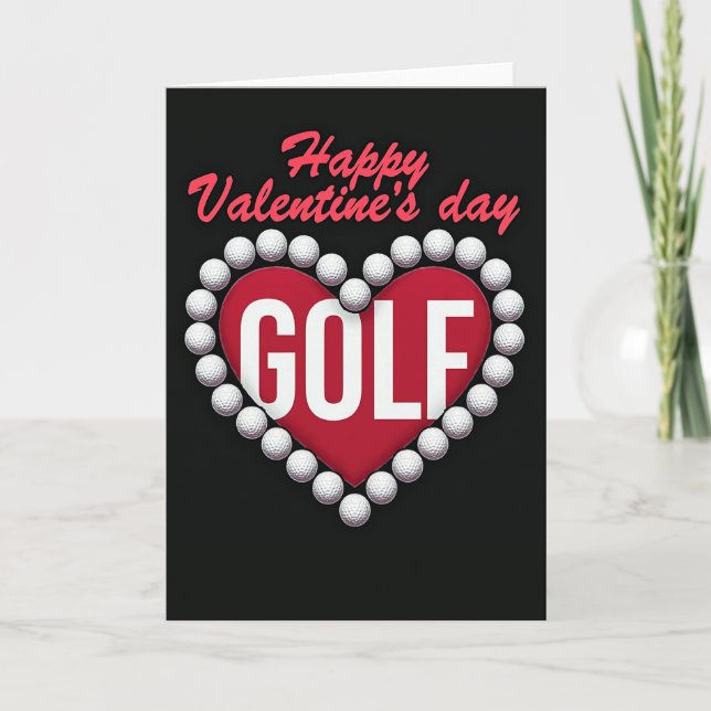 Golf hjärtlig Alla hjärtans dag-kort Kort (Framsida)
