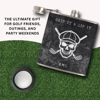  Golf Humor Grip It Sip It Custom Initials Black Fickplunta