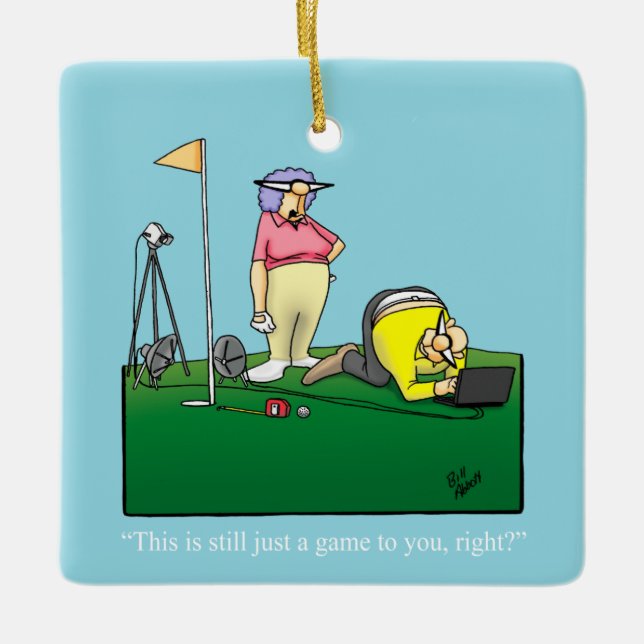 Golf Humor Julgransprydnad Keramik (Framsida)