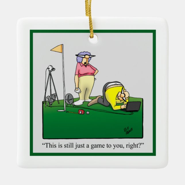 Golf Humor-julprydnad Julgransprydnad Keramik (Framsida)