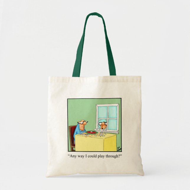 Golf Humor Tecknad Tote Bag Tygkasse (Framsidan)