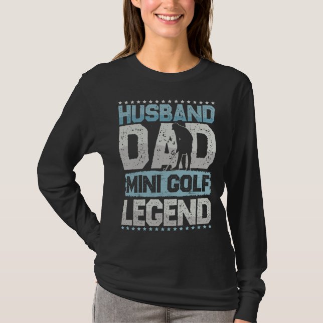 Golf Husband Dad Minigolf Legend Minigolf Men T Shirt (Framsida)