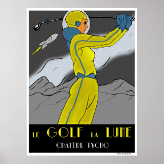 Golf i Måne Poster