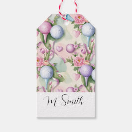 Golf i rosa, temat med blommor, golfer presentetikett
