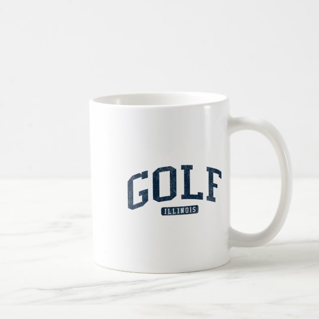 Golf Illinois Il College Universiteten Stil Blue Kaffemugg (Höger)