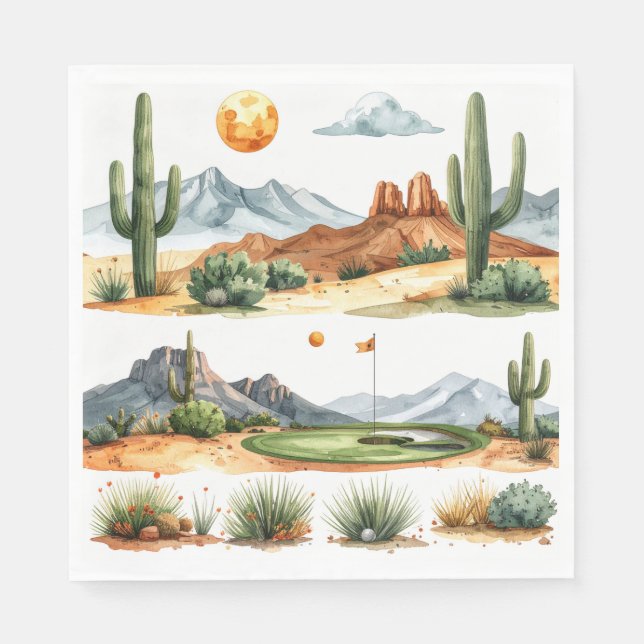 Golf in Arizona  Napkins Pappersservett (Framsidan)