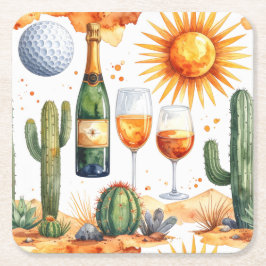 Golf in Arizona  Napkins Underlägg Papper Kvadrat