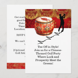 Golf-inbjudningar från kinesiska-temerade Golf-par Inbjudningar