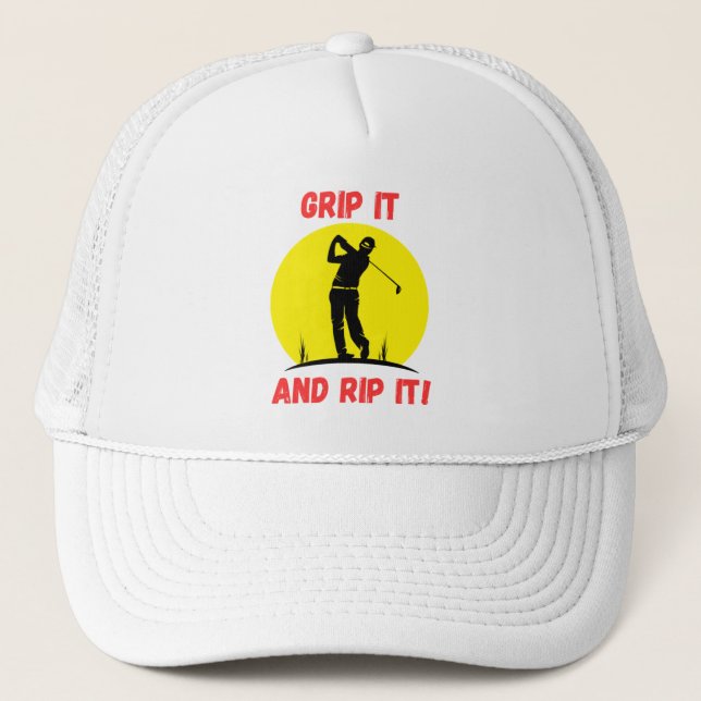 Golf Infusion "Grip It And Rip It" Golf-inspirerad Keps (Framsida)
