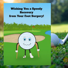 Golf Injury Foot Recovery Humorous Get Well Vykort