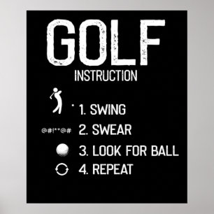 Golf Instructions roligt Golf Poster