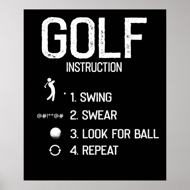 Golf Instructions roligt Golf Poster (Framsidan)