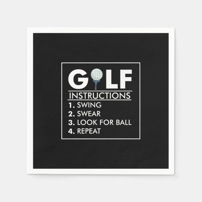 Golf Instructions Swing Swear Search Boll Repeat Pappersservett (Framsidan)