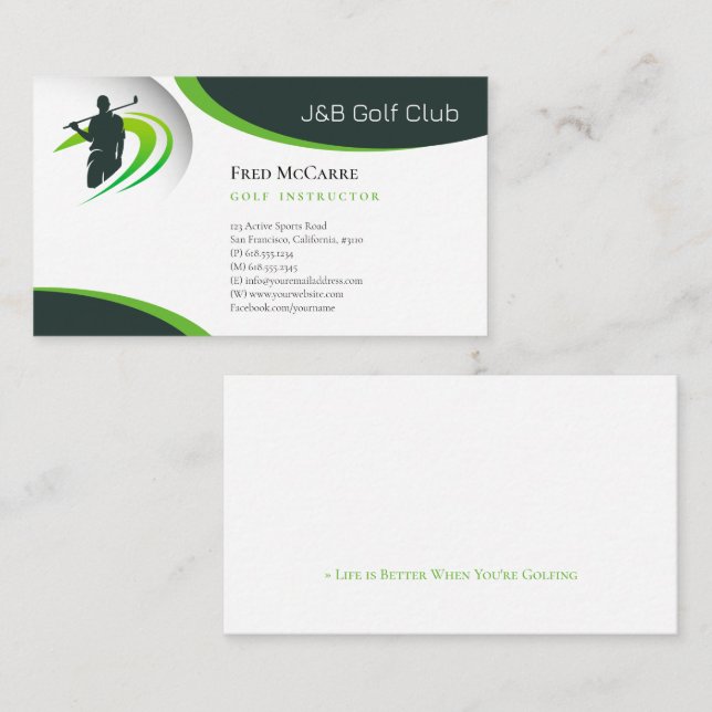 Golf Instructor | Bästa sport Visitkort (Fram/baksida)