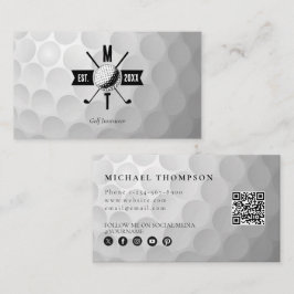 Golf Instructor Business Social Media QR-kod Visitkort