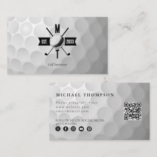 Golf Instructor Business Social Media QR-kod Visitkort