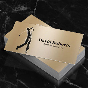 Golf Instructor Golf Swing Coach Modern Guld Visitkort
