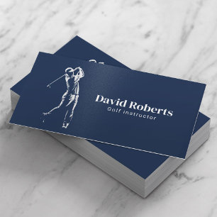 Golf Instructor Golf Swing Coach Navy Blue Visitkort