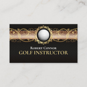 Golf Instructor Golfer Klubb Luxury Mörk Visitkort