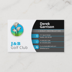 Golf Instructor Golfplatta Klubbar Visitkort