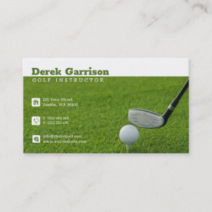 Golf Instructor Grönt Grass Bästa sport Visitkort